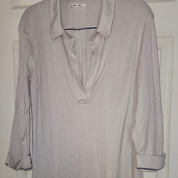 We The Free Pullover Collar V-neck Cream XS new without tags - Picture 1 of 4